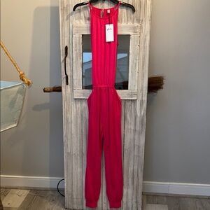 Byinns Halter Neck One Piece Jumpsuit Belted Long Casual Romper Size S NWT